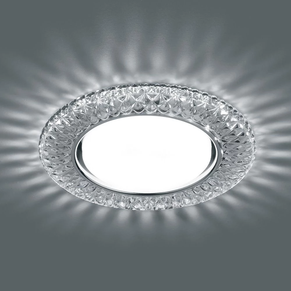 Светильник встраиваемый с белой LED подсветкой Feron CD4043 потолочный GX53 без лампы, прозрачный, хром (41305) - Viokon.com