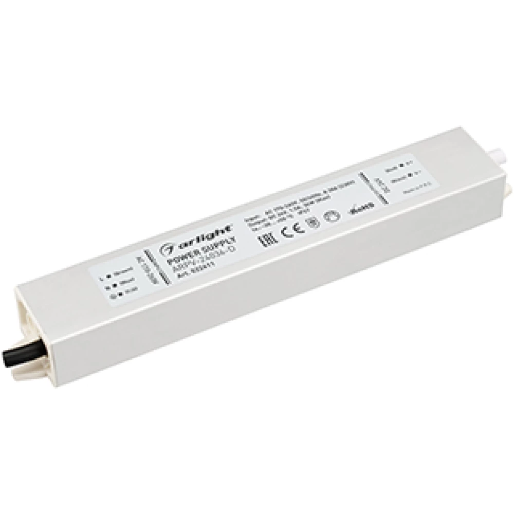 Блок питания ARPV-24036-D (24V, 1.5A, 36W) (Arlight, IP67 Металл, 3 года) 022411 - Viokon.com
