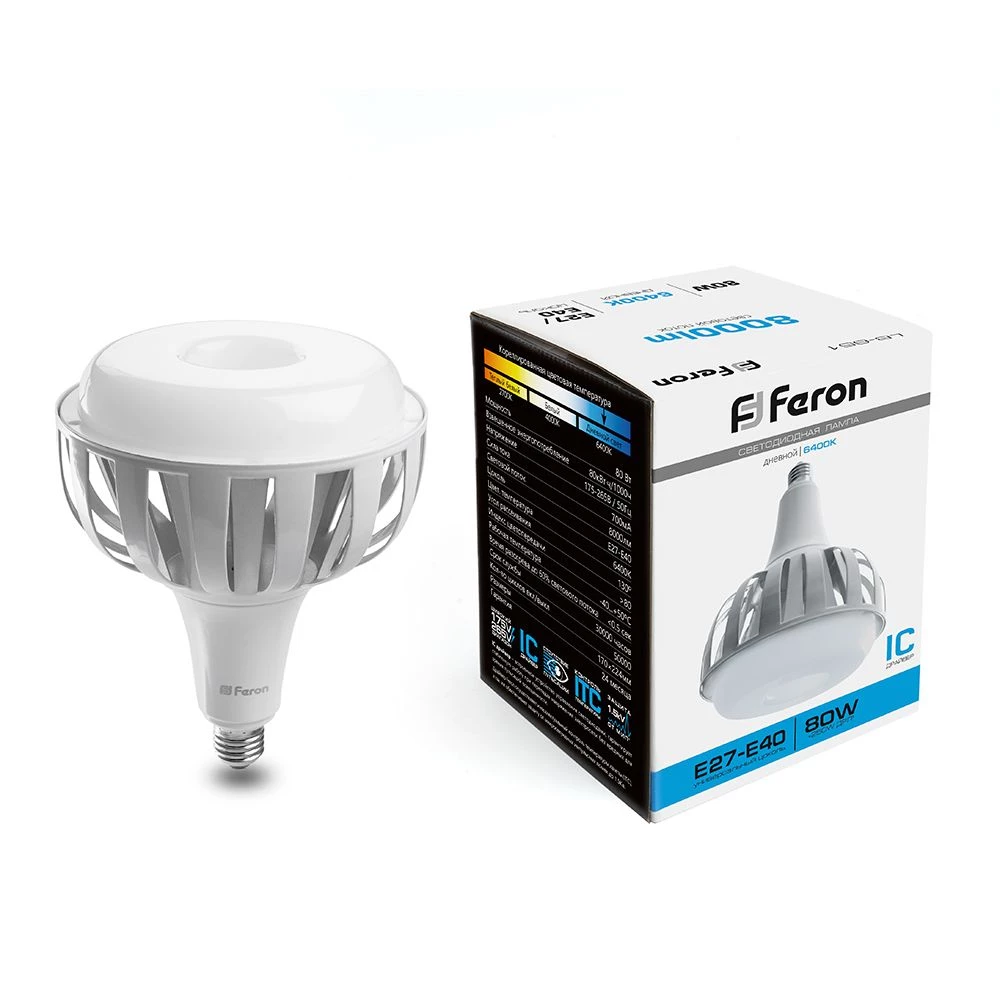 Лампа светодиодная Feron LB-651 E27-E40 80W 175-265V 6400K (38095) - Viokon.com