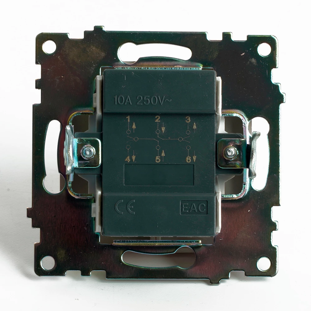 Переключатель2-клавишный (механизм), STEKKER GLS10-7107-02, 250V, 10А, серия Катрин, шампань (49169) - Viokon.com