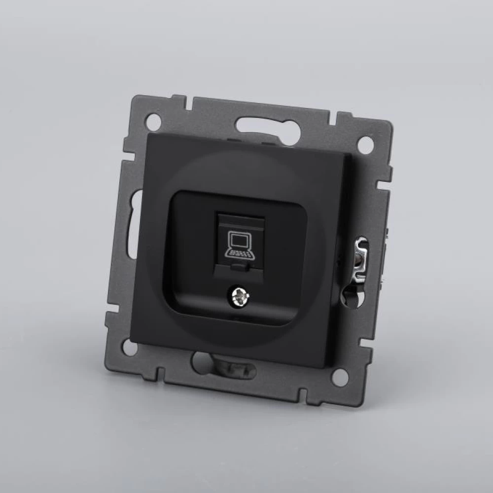 Механизм компьютерной розетки SCT-MPC1-PL-BK-V (RJ-45, CAT6) (Arlight, -) 049847 - Viokon.com