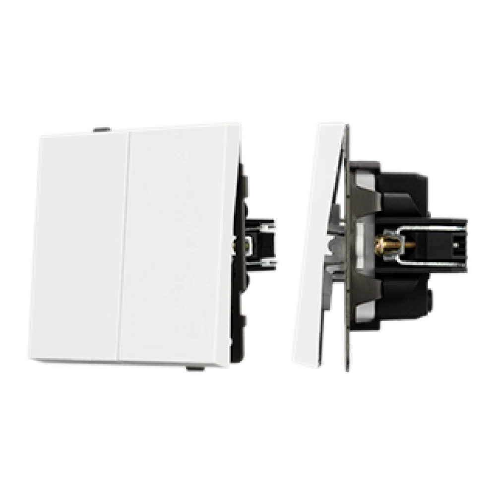 Механизм выключателя двухклавишный непроходной SWT-TENDO-MK02-PL-WH (230V, 10A) (Arlight, Белый) 054058 - Viokon.com