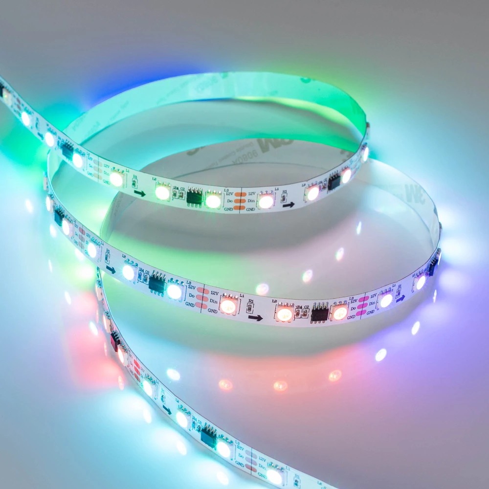 Лента SPI-B60-10mm 12V RGB-PX3 (14.4 W/m, IP20, 5060, 5m) (Arlight, Открытый, IP20) 026367(2) - Viokon.com