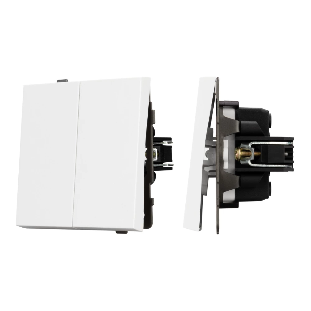 Механизм выключателя двухклавишный проходной SWT-TENDO-MKP2-PL-WH (230V, 10A) (Arlight, Белый) 054066 - Viokon.com