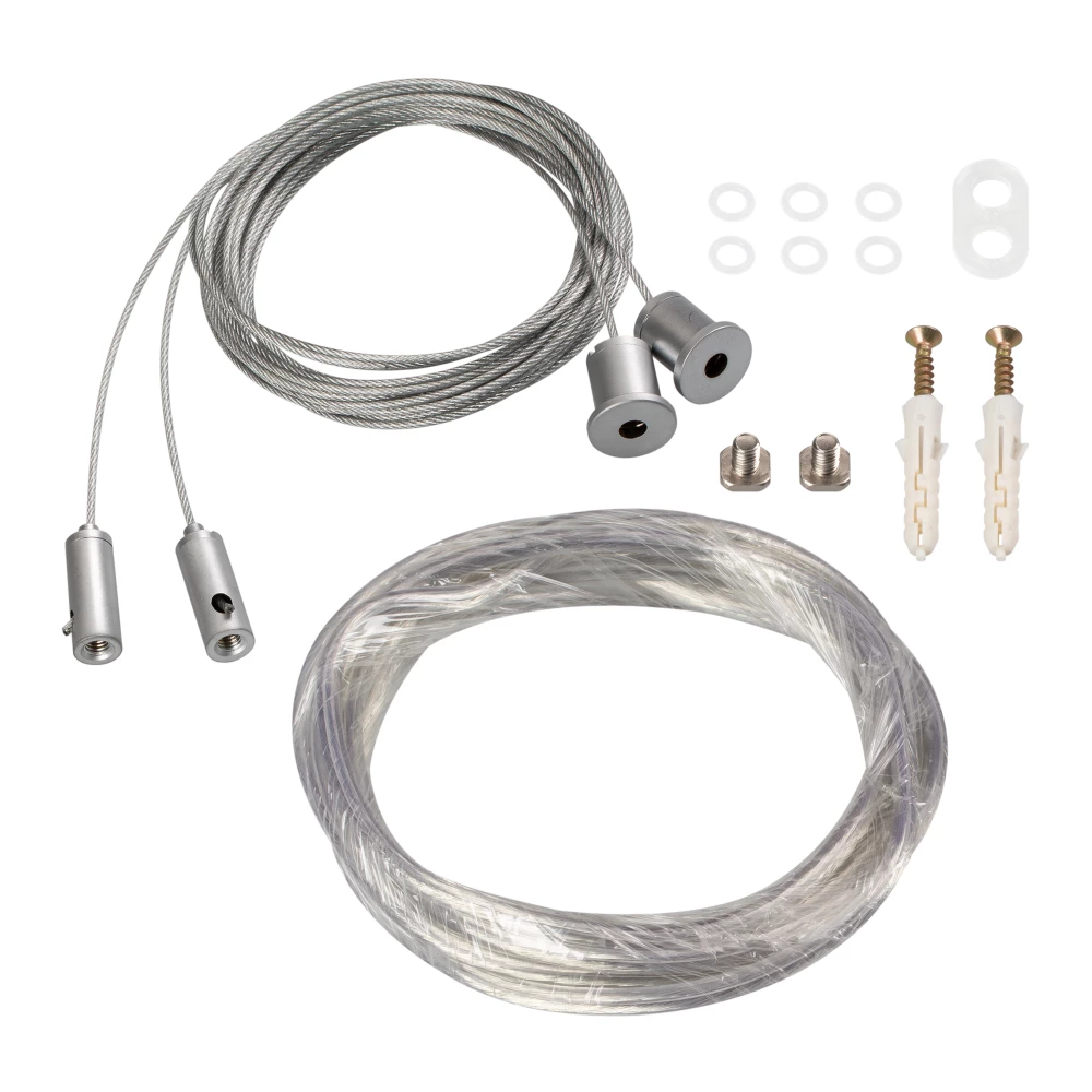 Подвес токопроводящий ARL-2x2m Set SILVER (Pad 9x2mm, 2x18AWG) (Arlight, провод 2x0.75) 019391(1) - Viokon.com
