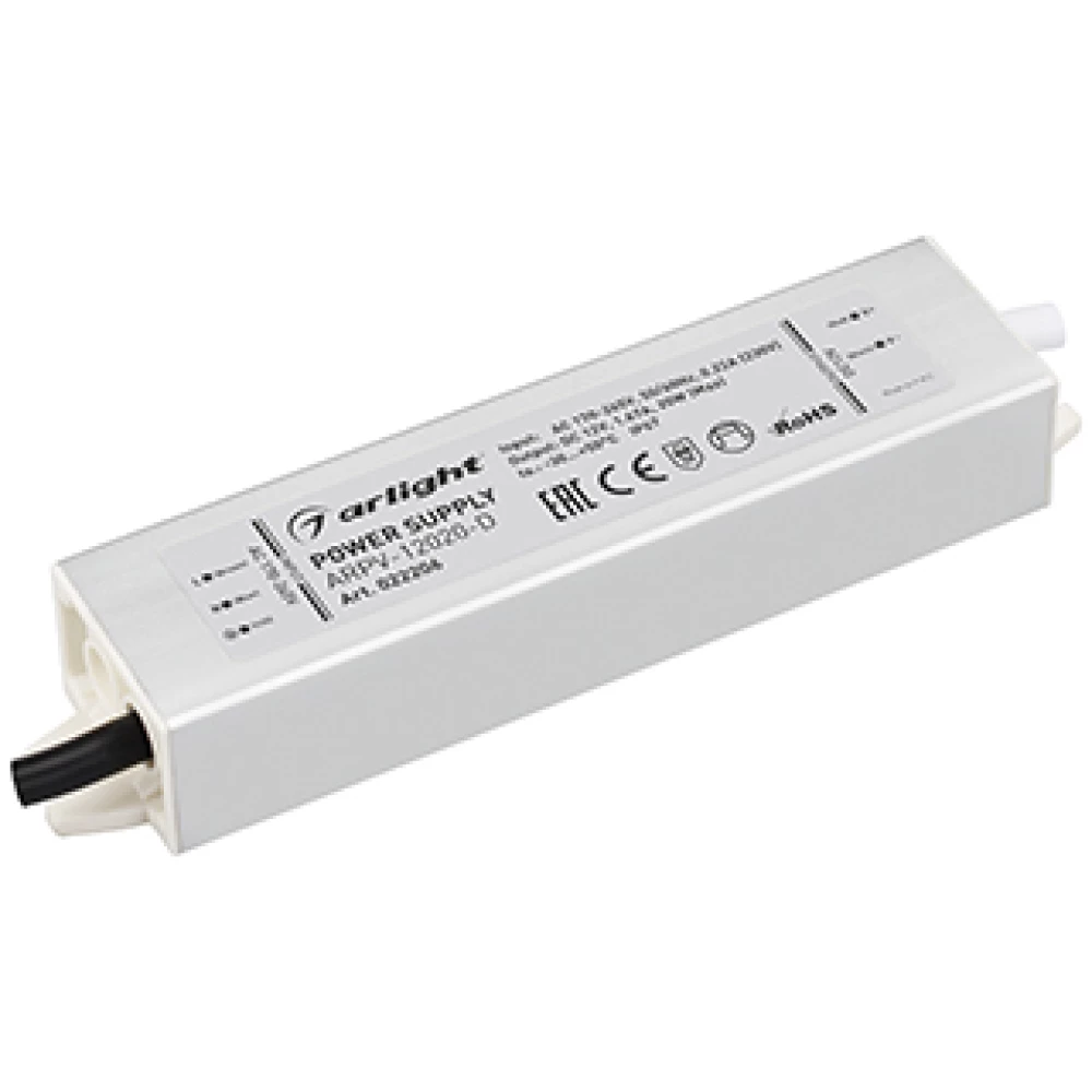 Блок питания ARPV-12020-D (12V, 1.7A, 20W) (Arlight, IP67 Металл, 3 года) 022206 - Viokon.com