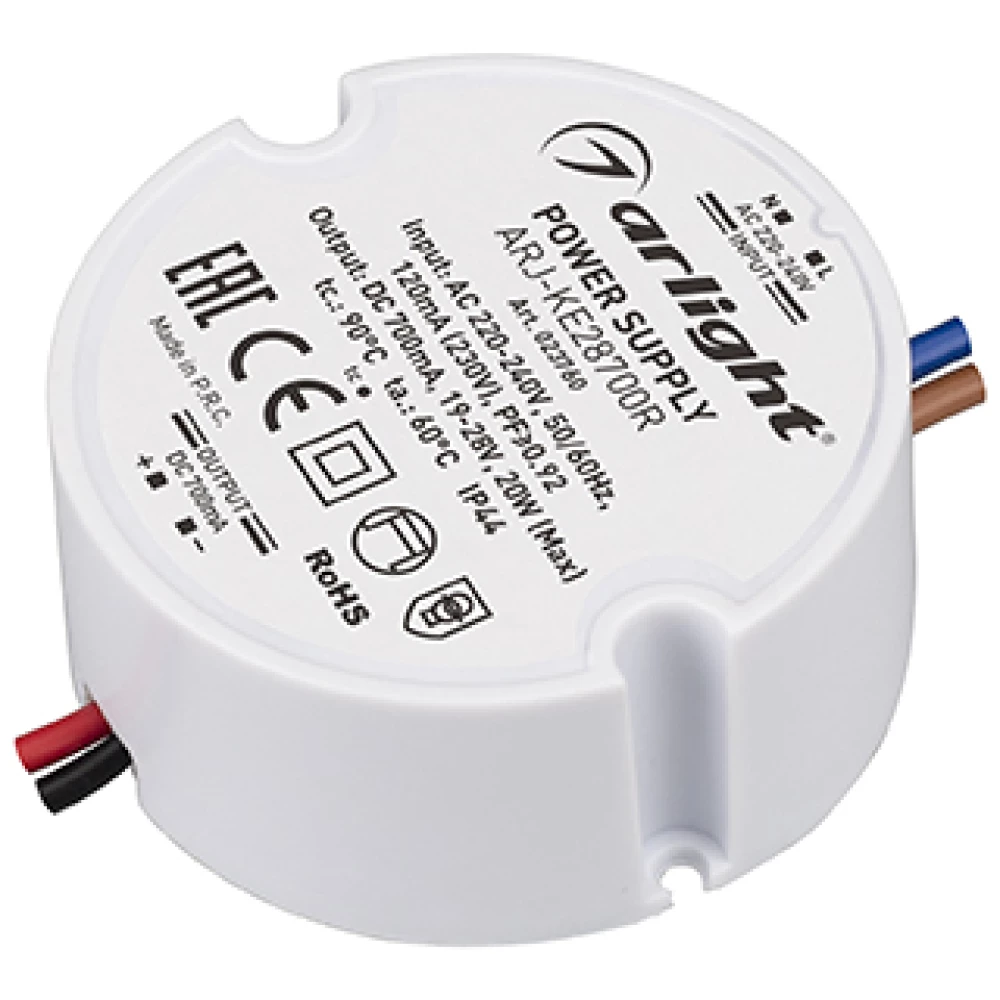 Блок питания ARJ-KE28700R (20W, 700mA, PFC) (Arlight, IP44 Пластик, 5 лет) 023760 - Viokon.com