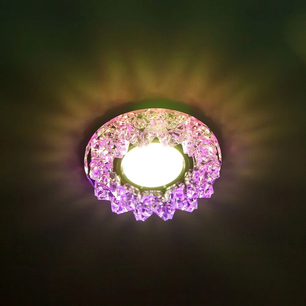 Светильник встраиваемый с разноцветной LED подсветкой Feron CD2542 MR16 прозрачный (27969) - Viokon.com