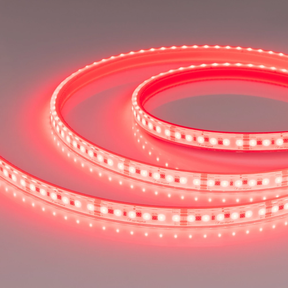 Лента герметичная DOT-PFS-X120-12mm 24V RGB (14 W/m, IP68, 5m) (Arlight, 5 лет) 058096 - Viokon.com