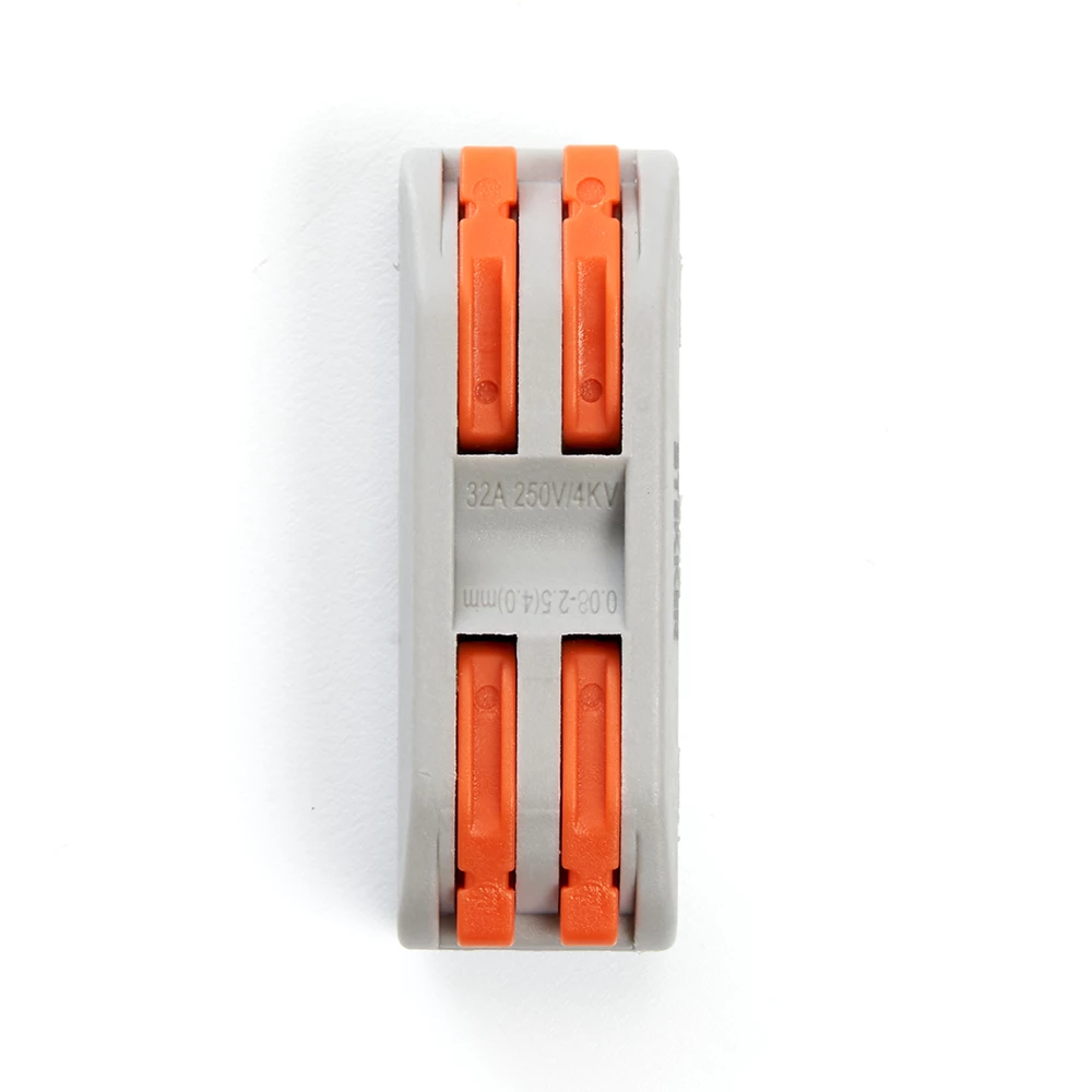 Клемма монтажная д/ подкл. фазн. проводников STEKKER, LD222-422, 2 контактные группы, 1ввод,1вывод на полюс (DIY упак 5 шт) (39486) - Viokon.com