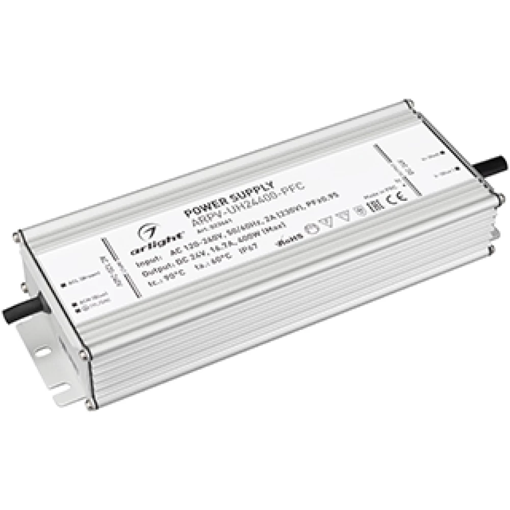 Блок питания ARPV-UH24400-PFC (24V, 16.7A, 400W) (Arlight, IP67 Металл, 7 лет) 023641 - Viokon.com