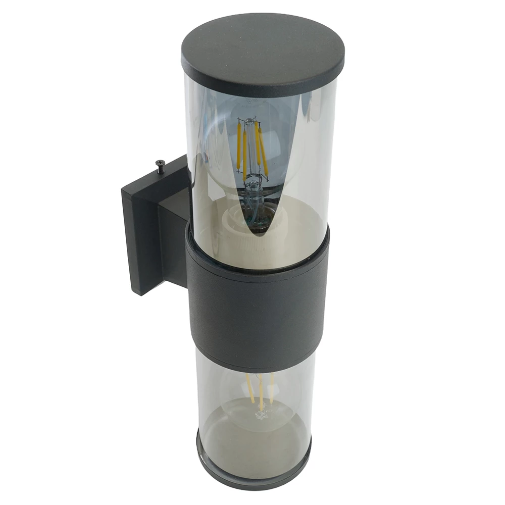 Светильник садово-парковый Feron DH1302, на стену вверх/вниз,  E27 230V, черный (51331) - Viokon.com