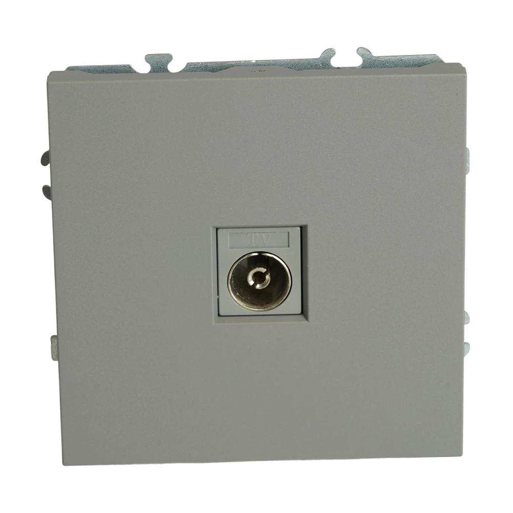 Розетка телевизионная 1-местная (механизм), STEKKER, 75 Ом, 5-862МГц, серия Эмили, RST00-5108-10, платиново-серый, soft touch (49953) - Viokon.com