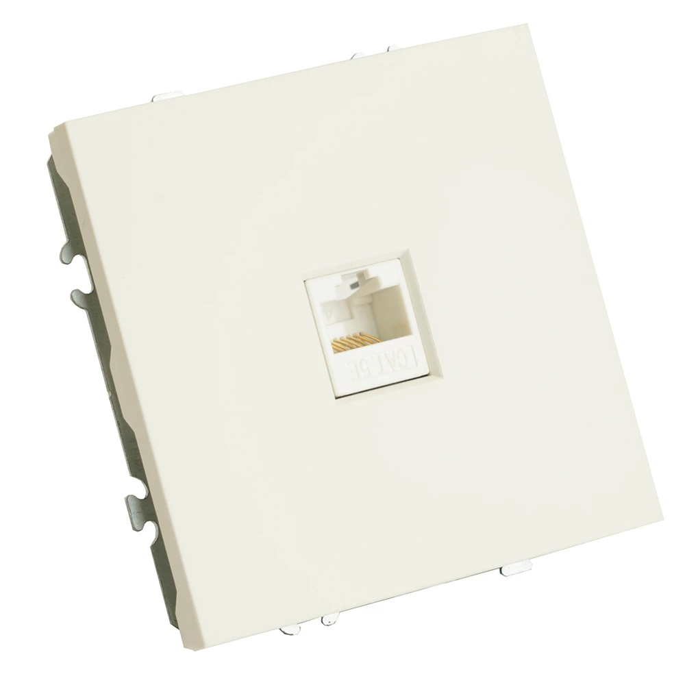 Розетка компьютерная 1-местная RJ-45 (механизм), STEKKER, серия Эмили, RST00-5117-01, белый фарфор, soft touch (49873) - Viokon.com