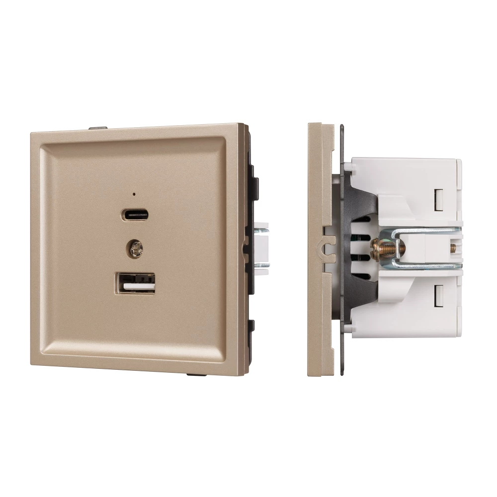 Механизм USB розетки SCT-TENDO-MUAC-PL-GD (5V, 3A, QC3) (Arlight, Песочный) 054097 - Viokon.com