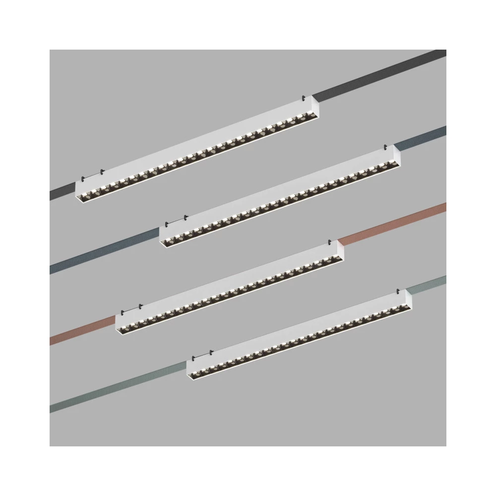 DK5572-WB Cветильник для трека-ремня Belty серия Grill со светодиодом L642W40H45мм 48V DC 24W RA90 24 4000K IP20 белый с черным алюминий - Viokon.com