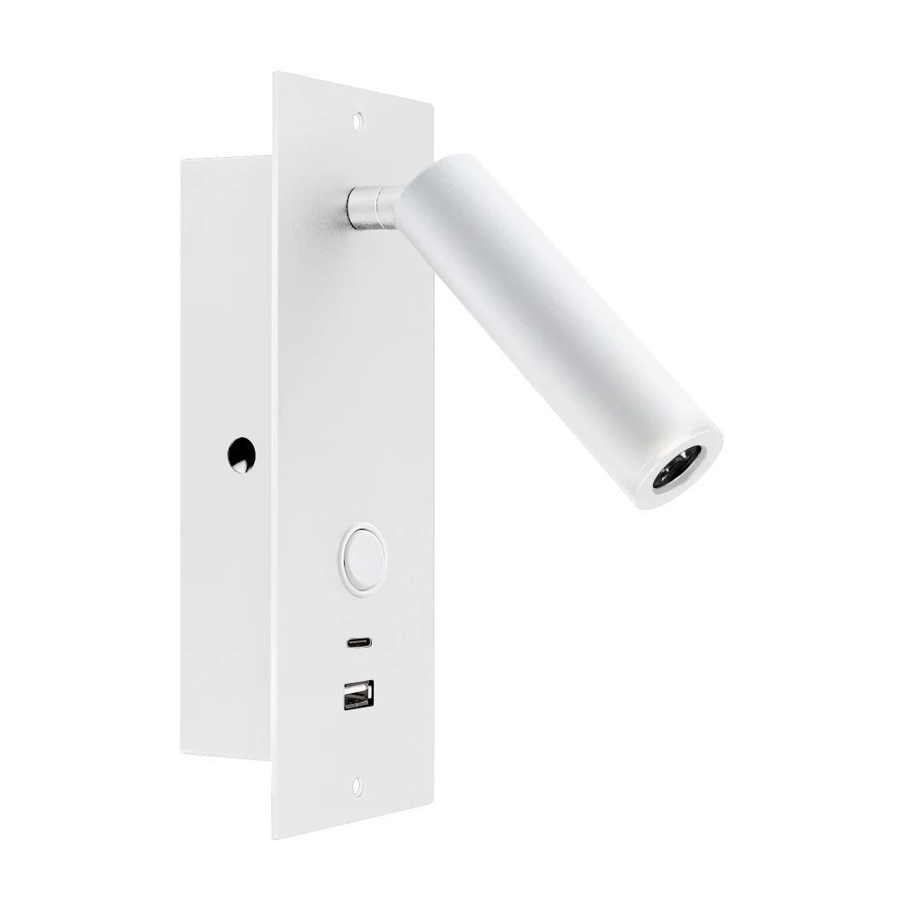 Светильник SP-BED-CHARGE-BUILT-S80x230-3W Warm3000 (WH, 20 deg, 230V, USB-A, USB-C) (Arlight, IP20 Металл, 3 года) 046881 - Viokon.com