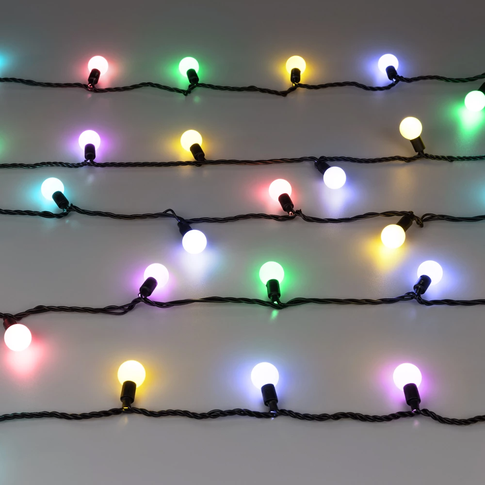 Светодиодная гирлянда ARD-BALL-PRO-D23-20000-BLACK-160LED RGB (230V, 14W) (Ardecoled, IP65) 025635 - Viokon.com