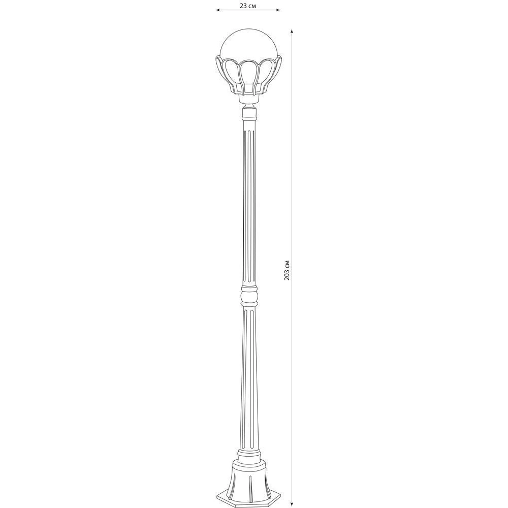 Светильник садово-парковый Feron PL5047 столб 60W E27 230V, черное золото (11550) - Viokon.com