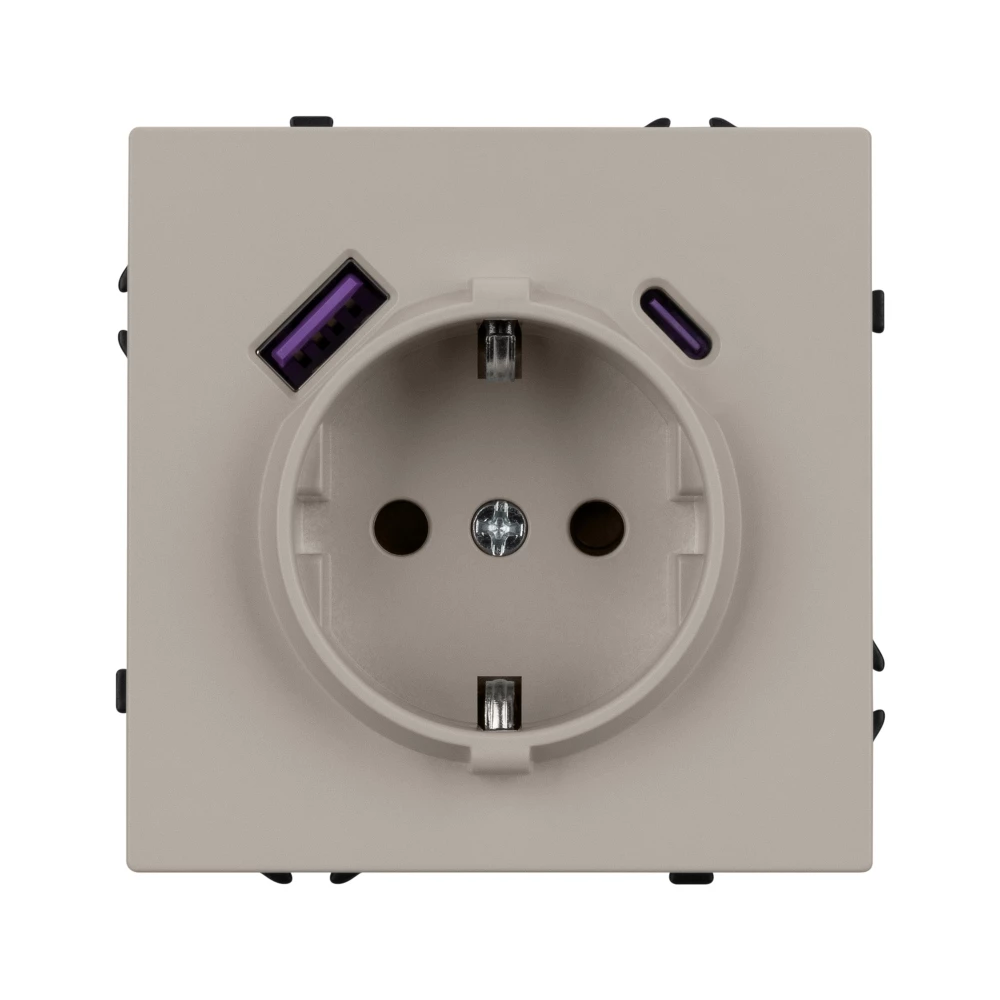 Механизм розетки с USB зарядкой SCT-NOBE-MUAC-SFPL-CA (230V, 16A) (Arlight, -) 059444 - Viokon.com