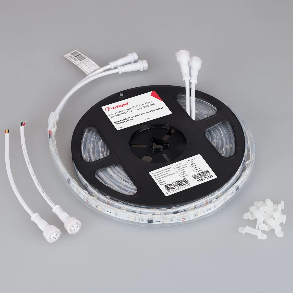 Лента герметичная SPI-P-B30-12mm 12V RGB-PX3 (7.2W/m, IP66, 5060, 5m) (Arlight, бегущий огонь) 026370(3) - Viokon.com