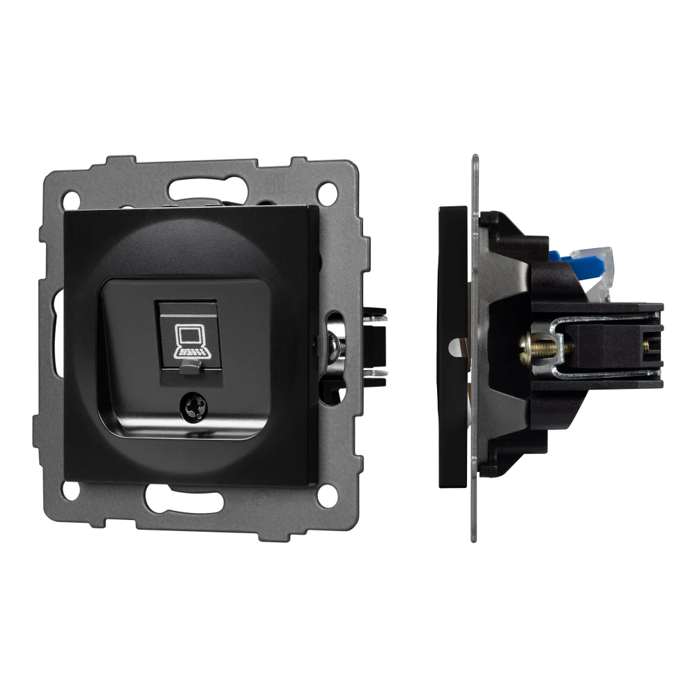 Механизм компьютерной розетки SCT-MPC1-PL-BK-V (RJ-45, CAT6) (Arlight, -) 049847 - Viokon.com