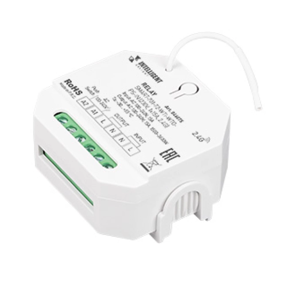 INTELLIGENT ARLIGHT Релейный модуль SMART-701-72-WTI-WTO-PS-IN  (230V, 1x15A, 2.4G) (IARL, IP20 Пластик, 5 лет) 046075 - Viokon.com