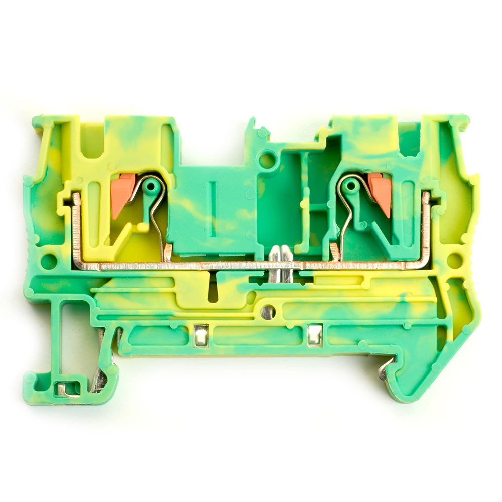 Зажим пружинный, 2-проводной проходной ЗНИ - 4 , JXB PT 4, желтый,зеленый LD572-1-40 (49258) - Viokon.com