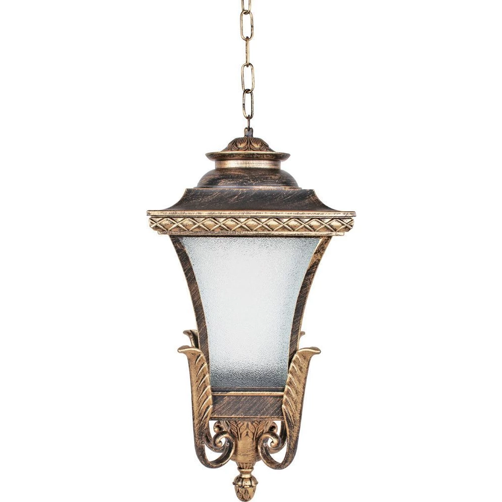 Светильник садово-парковый Feron PL4024 четырехгранный на цепочке 60W E27 230V, черное золото (11406) - Viokon.com