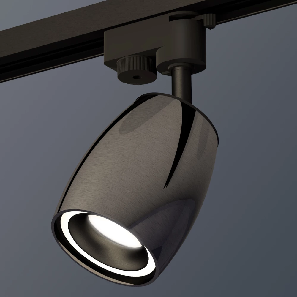 Комплект трекового однофазного светильника с акрилом XT1123010 DCH/SBK/FR черный хром/черный песок/белый матовый MR16 GU5.3 (A2521, C1123, N7111) - Viokon.com