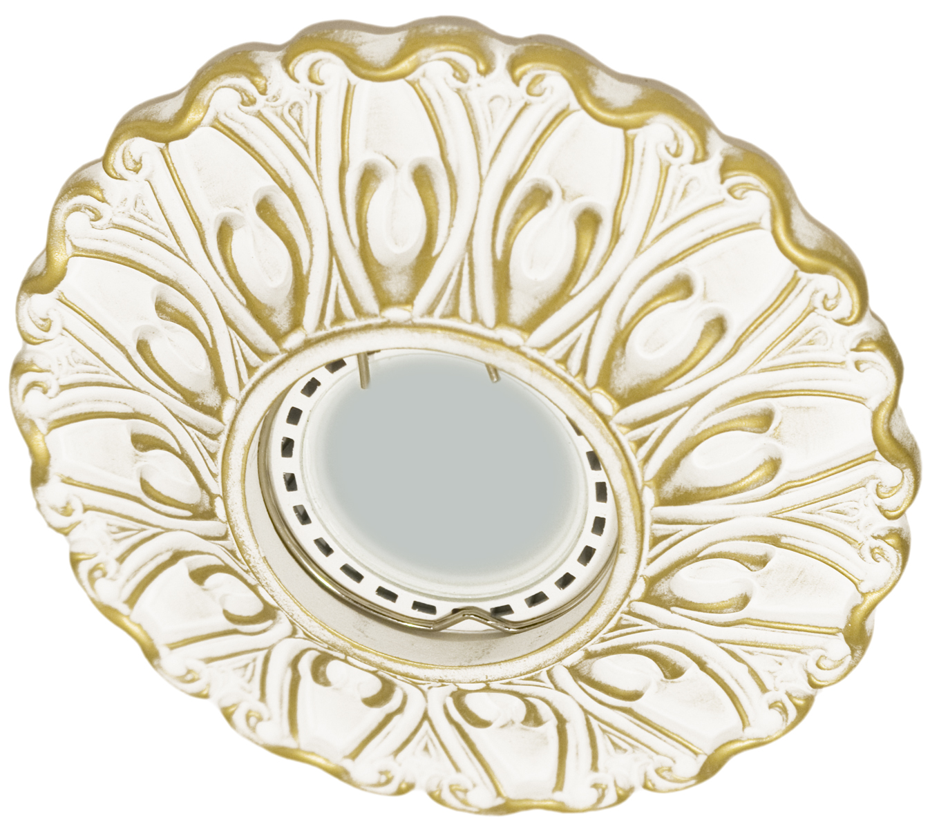 Встраиваемый гипсовый декоративный светильник RD-017 Wh/G - Viokon.com