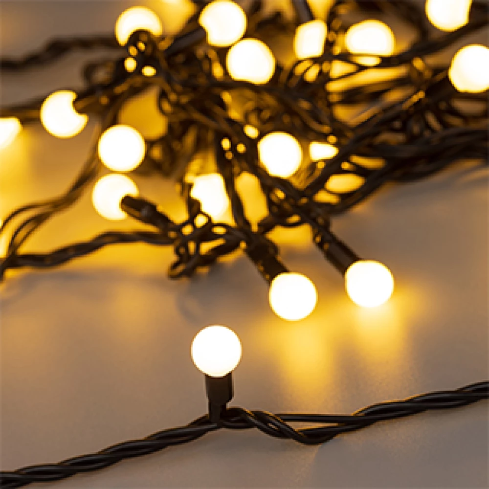 Светодиодная гирлянда ARD-BALL-CLASSIC-D13-10000-BLACK-100LED WARM (230V, 7W) (Ardecoled, IP65) 025572 - Viokon.com