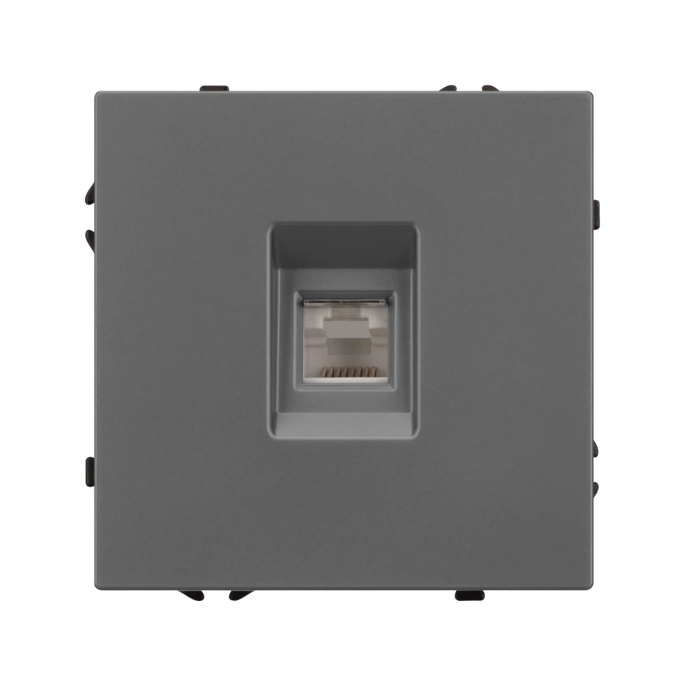 Механизм компьютерной розетки SCT-NOBE-MPC1-SFPL-GR (RJ-45, CAT6) (Arlight, Серый базальт) 054307 - Viokon.com