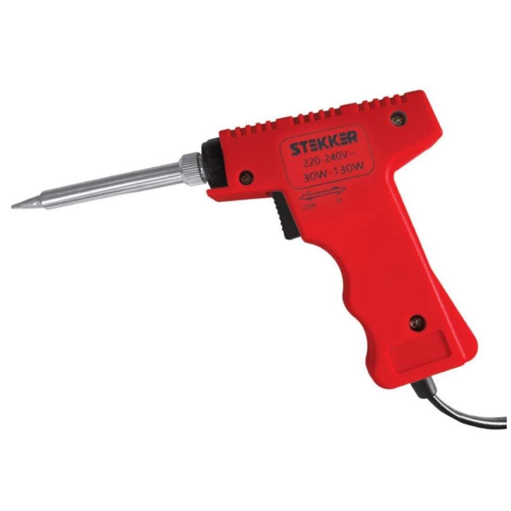 Паяльник импульсный двухрежимный с керам. нагревателем  30/130Вт, долговечное жало, 230В, STEKKER PLE502-130 (49815) - Viokon.com