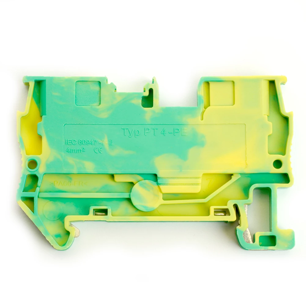 Зажим пружинный, 2-проводной проходной ЗНИ - 4 , JXB PT 4, желтый,зеленый LD572-1-40 (49258) - Viokon.com