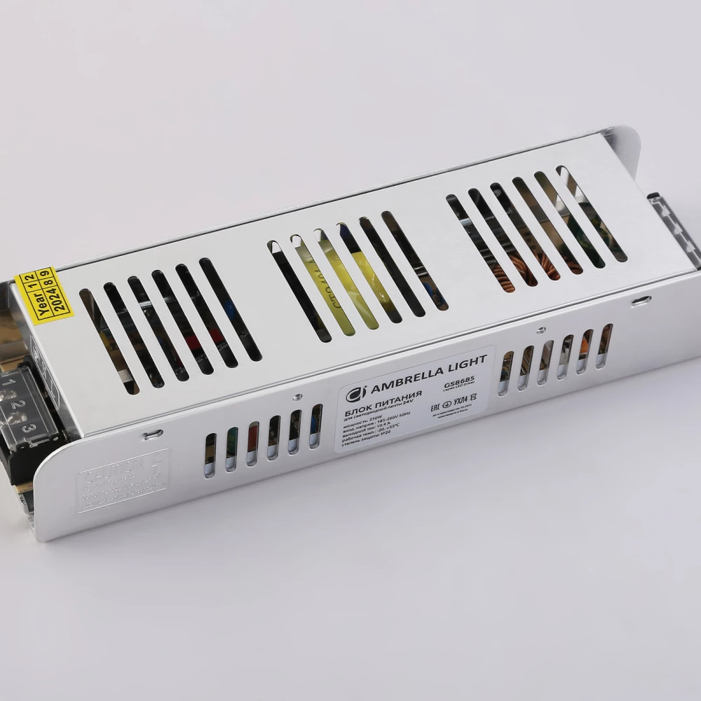 Блок питания с EMC для светодиодной ленты 24V 250W 10,4A IP20 185-260V 223*67*40 GS8685 GS8685 блок питания 24V 250W 10.4A IP20 185-260V EMC 223*67*40 - Viokon.com