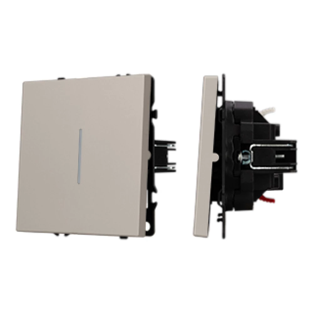 Механизм выключателя одноклавишный проходной LED SWT-NOBE-MKP1-SFPL-L-CA (230V, 10A) (Arlight, Кашемир) 059430 - Viokon.com
