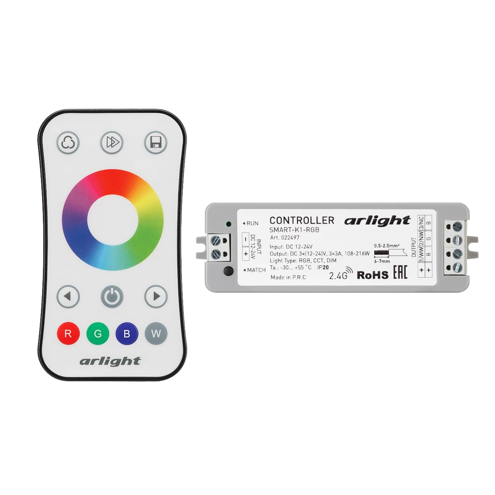 Контроллер SMART-RGB-SET-RING (12-24V, 3x3A, ПДУ 2.4G) (Arlight, IP20 Пластик, 5 лет) 034807 - Viokon.com