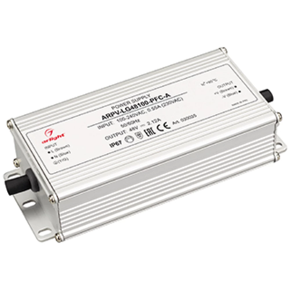 Блок питания ARPV-LG48100-PFC-A (48V, 2.12A, 100W) (Arlight, IP67 Металл, 5 лет) 030035 - Viokon.com