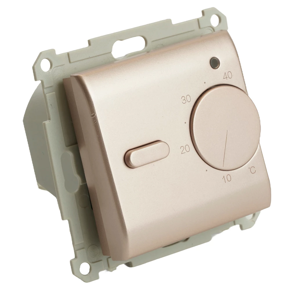Терморегулятор механический для теплого пола (механизм), STEKKER GLS00-7117-02, 250В, 3500Вт, серия Катрин, шампань (49743) - Viokon.com