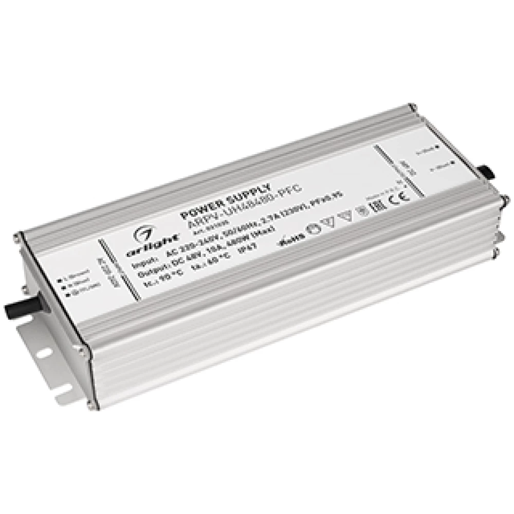 Блок питания ARPV-UH48480-PFC (48V, 10A, 480W) (Arlight, IP67 Металл, 7 лет) 031035 - Viokon.com
