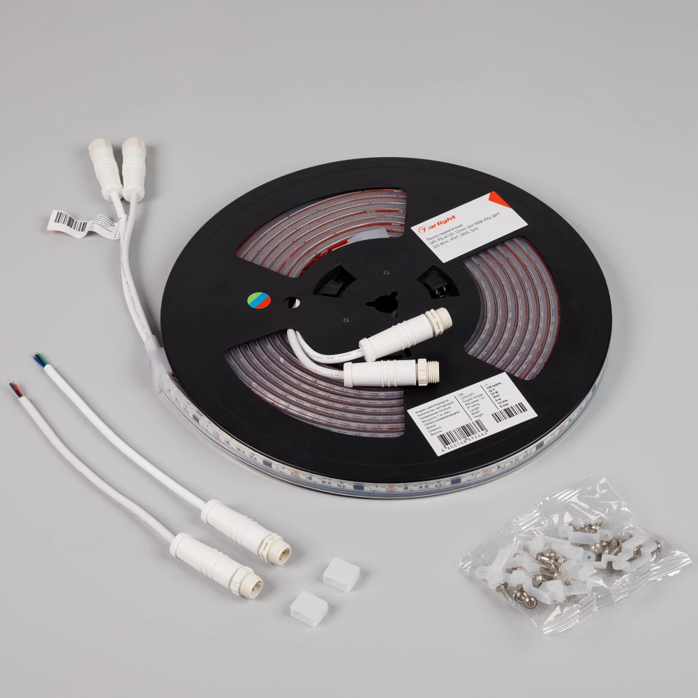 Лента герметичная SPI-PS-A120-12mm 24V RGB-PX6-BPT (23 W/m, IP67, 2835, 5m) (Arlight, бегущий огонь) 049452 - Viokon.com