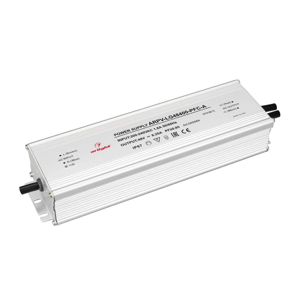 Блок питания ARPV-LG48400-PFC-A (48V, 8.3A, 400W) (Arlight, IP67 Металл, 5 лет) 045484 - Viokon.com