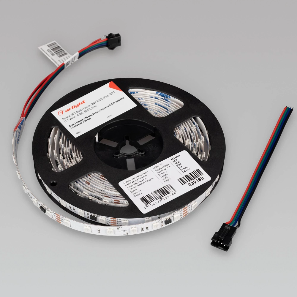 Лента SPI-B60-10mm 24V RGB-PX6-BPT (12 W/m, IP20, 5060, 5m) (Arlight, бегущий огонь) 039180 - Viokon.com