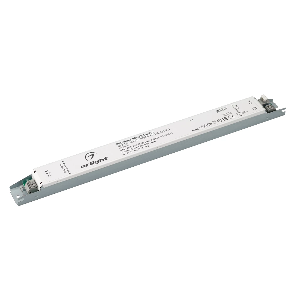 Блок питания ARV-LG-24100-LINEAR-PFC-DALI2-PD (24V, 4.2A, 100W) (Arlight, IP20 Металл, 5 лет) 049481 - Viokon.com