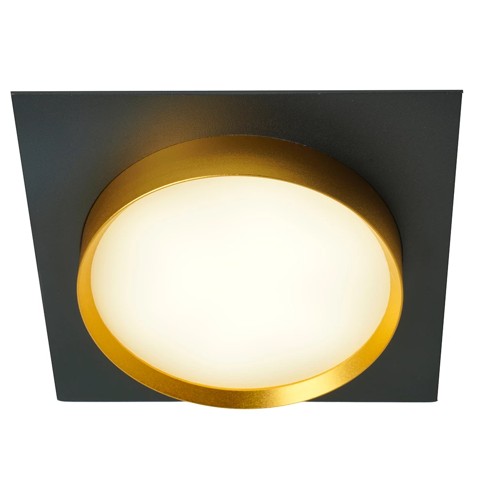 Светильник встраиваемый Feron DL506 потолочный GX53 черный + золото квадрат (51364) - Viokon.com