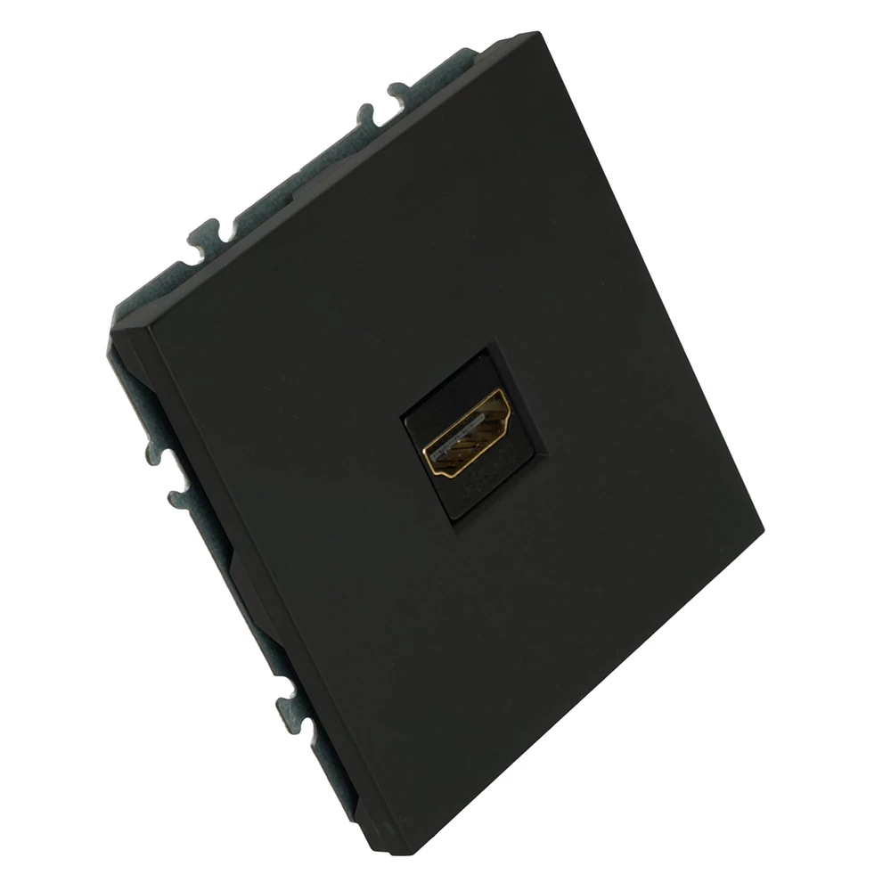 Розетка HDMI 2.0 Type A (механизм), серия Эмили, STEKKER, RST00-5118-05, черный уголь, soft touch (50171) - Viokon.com