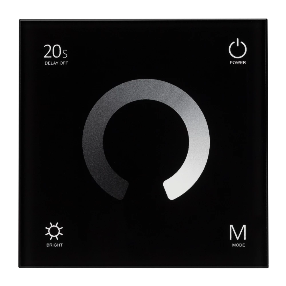 Панель SMART-P4-DIM-G-IN Black (12-24V, 4x3A, Sens, 2.4G) (Arlight, IP20 Пластик, 5 лет) 034778 - Viokon.com
