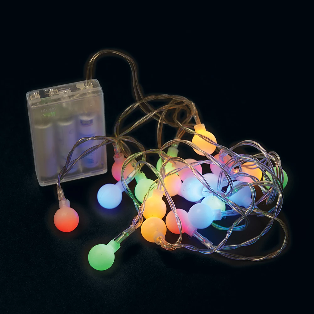 Светодиодная гирлянда Feron CL556 линейная,статичная, мультиколор, 4м + 0.5м с питанием от батареек, прозрачный шнур (26763) - Viokon.com