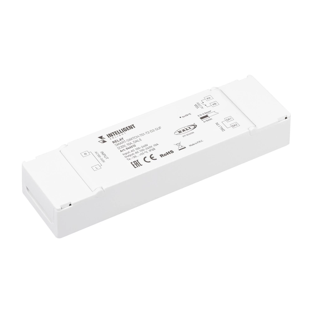 INTELLIGENT ARLIGHT Релейный модуль SMART-SWITCH-701-72-D2-SUF (230V, 10A, DALI) (IARL, IP20 Пластик, 5 лет) 046512 - Viokon.com